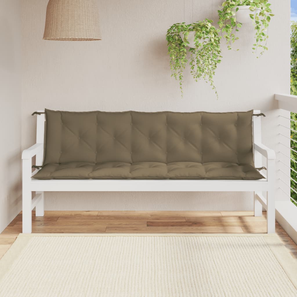 hynder til havebænk 2 stk. 180x50x7 cm stof meleret gråbrun