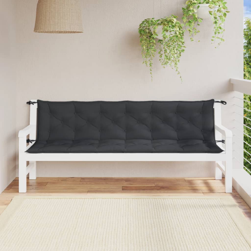 hynder til havebænk 2 stk. 200x50x7 cm stof meleret antracitgrå
