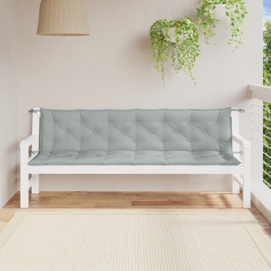hynder til havebænk 2 stk. 200x50x7 cm stof meleret lysegrå