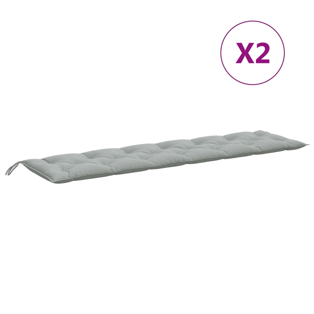 hynder til havebænk 2 stk. 200x50x7 cm stof meleret lysegrå