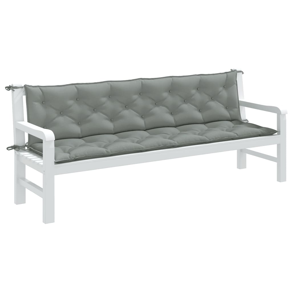 hynder til havebænk 2 stk. 200x50x7 cm stof meleret lysegrå