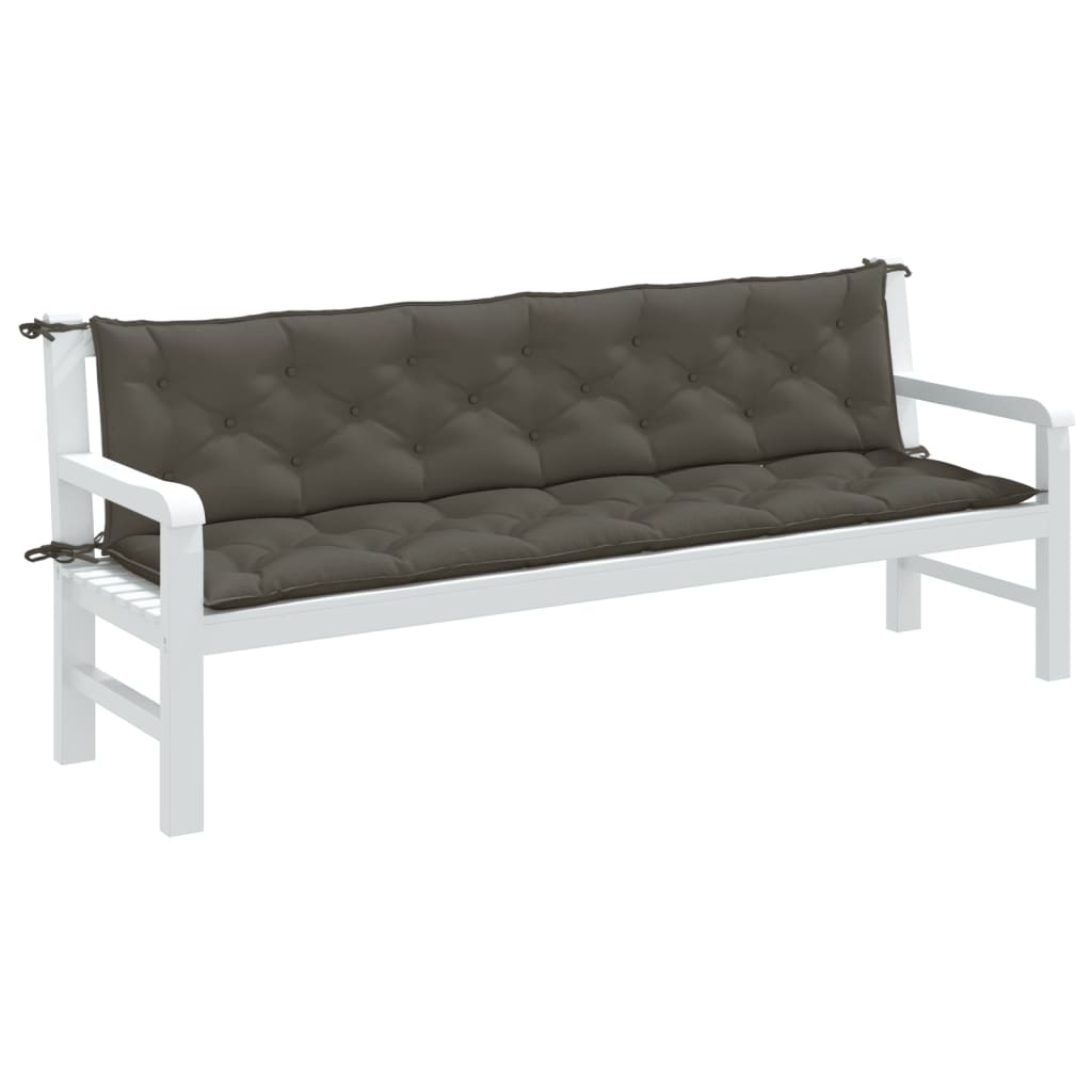 hynder til havebænk 2 stk. 200x50x7 cm stof meleret mørkegrå