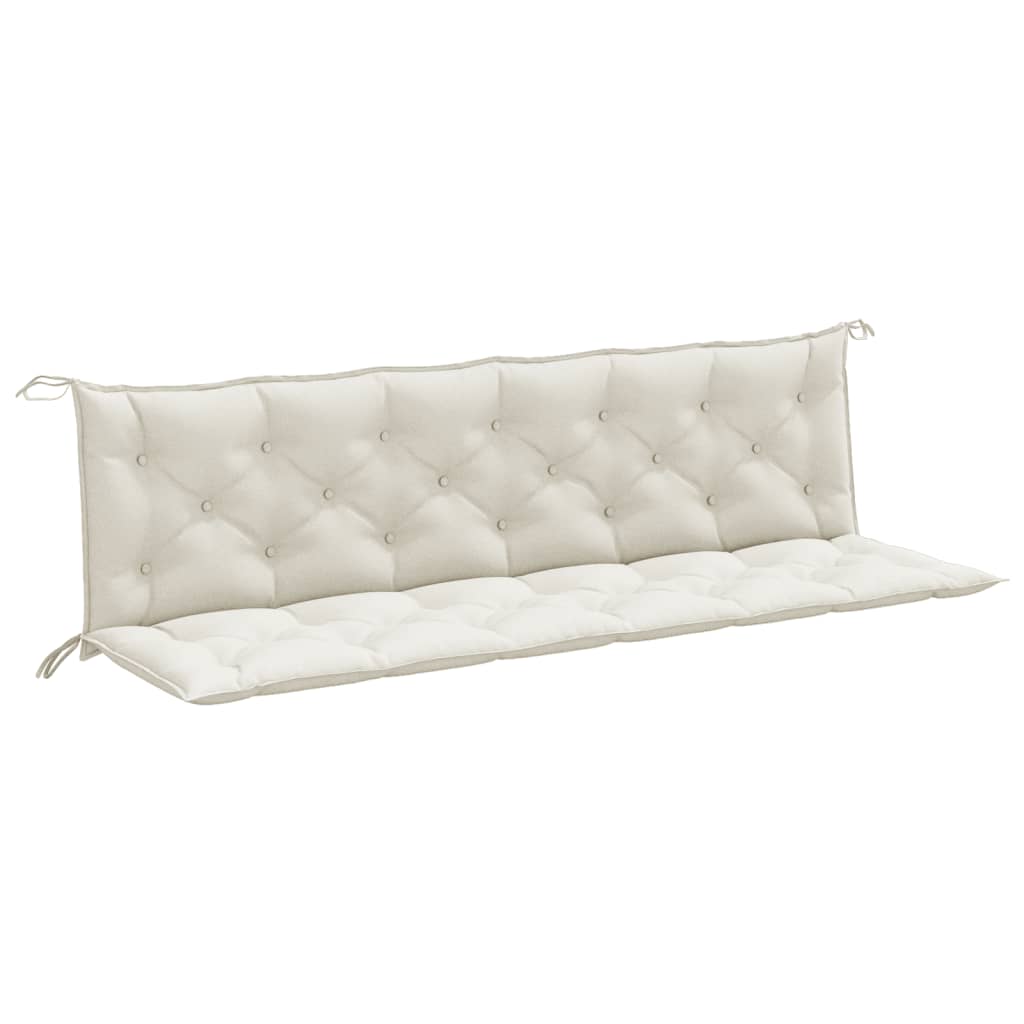 hynder til havebænk 2 stk. 200x50x7 cm stof meleret cremefarvet