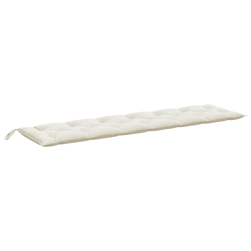 hynder til havebænk 2 stk. 200x50x7 cm stof meleret cremefarvet