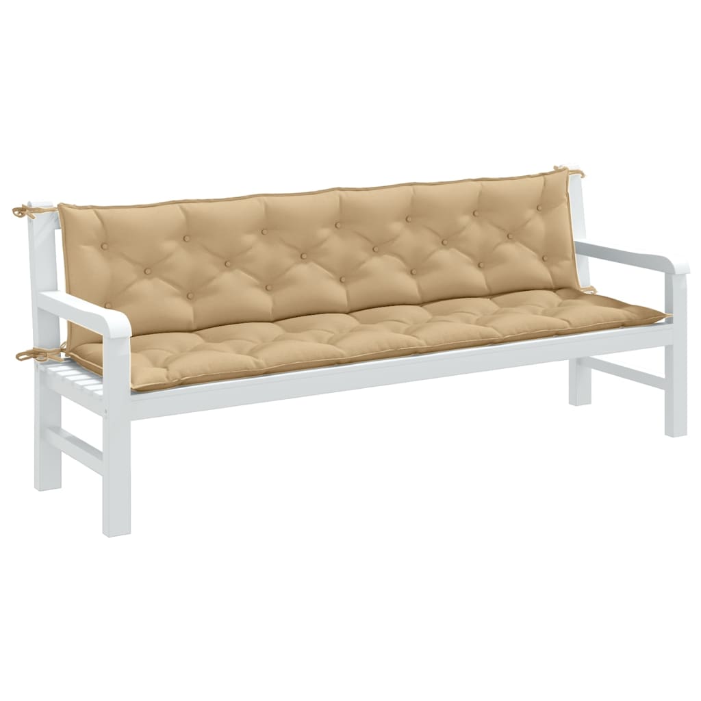 hynder til havebænk 2 stk. 200x50x7 cm stof meleret beige