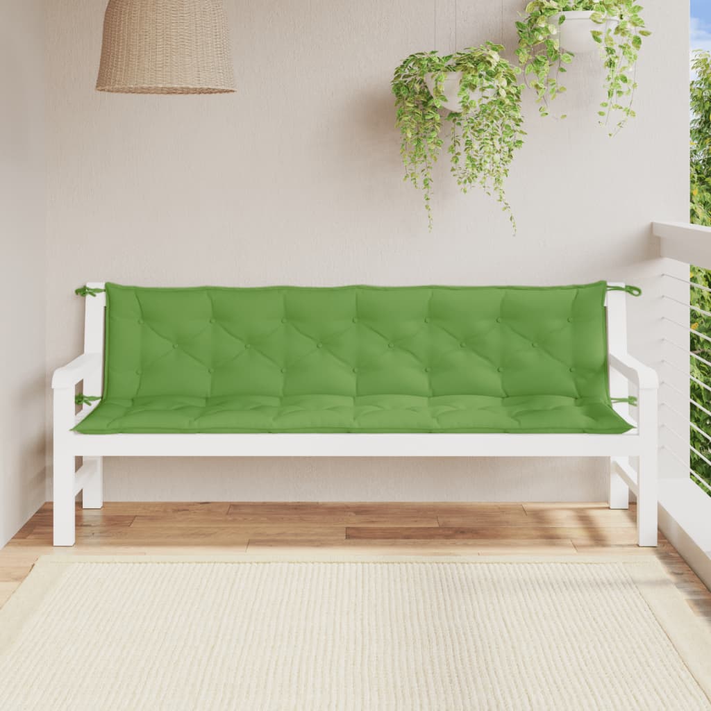 hynder til havebænk 2 stk. 200x50x7 cm stof meleret grøn