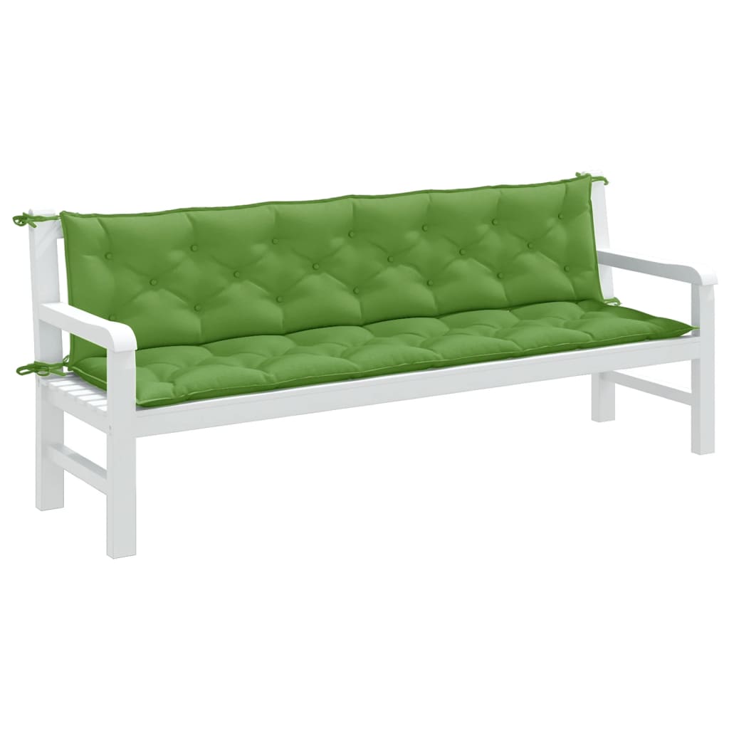 hynder til havebænk 2 stk. 200x50x7 cm stof meleret grøn