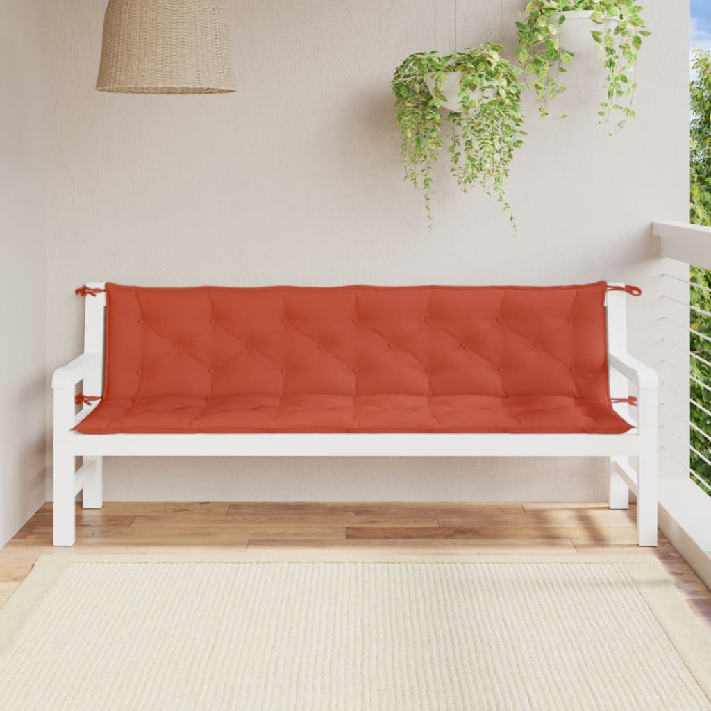 hynder til havebænk 2 stk. 200x50x7 cm stof meleret rød