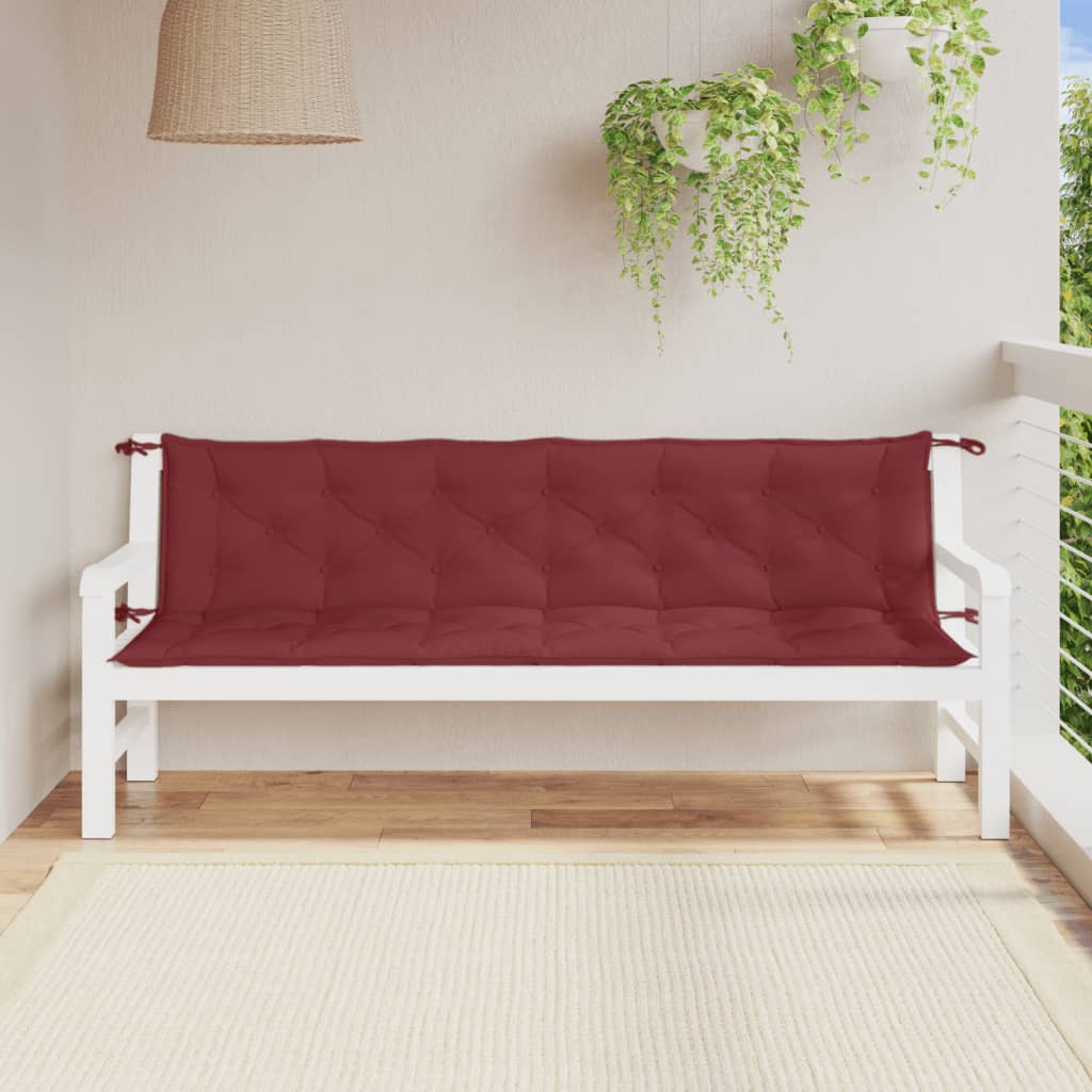 hynder til havebænk 2 stk. 200x50x7 cm stof meleret vinrød