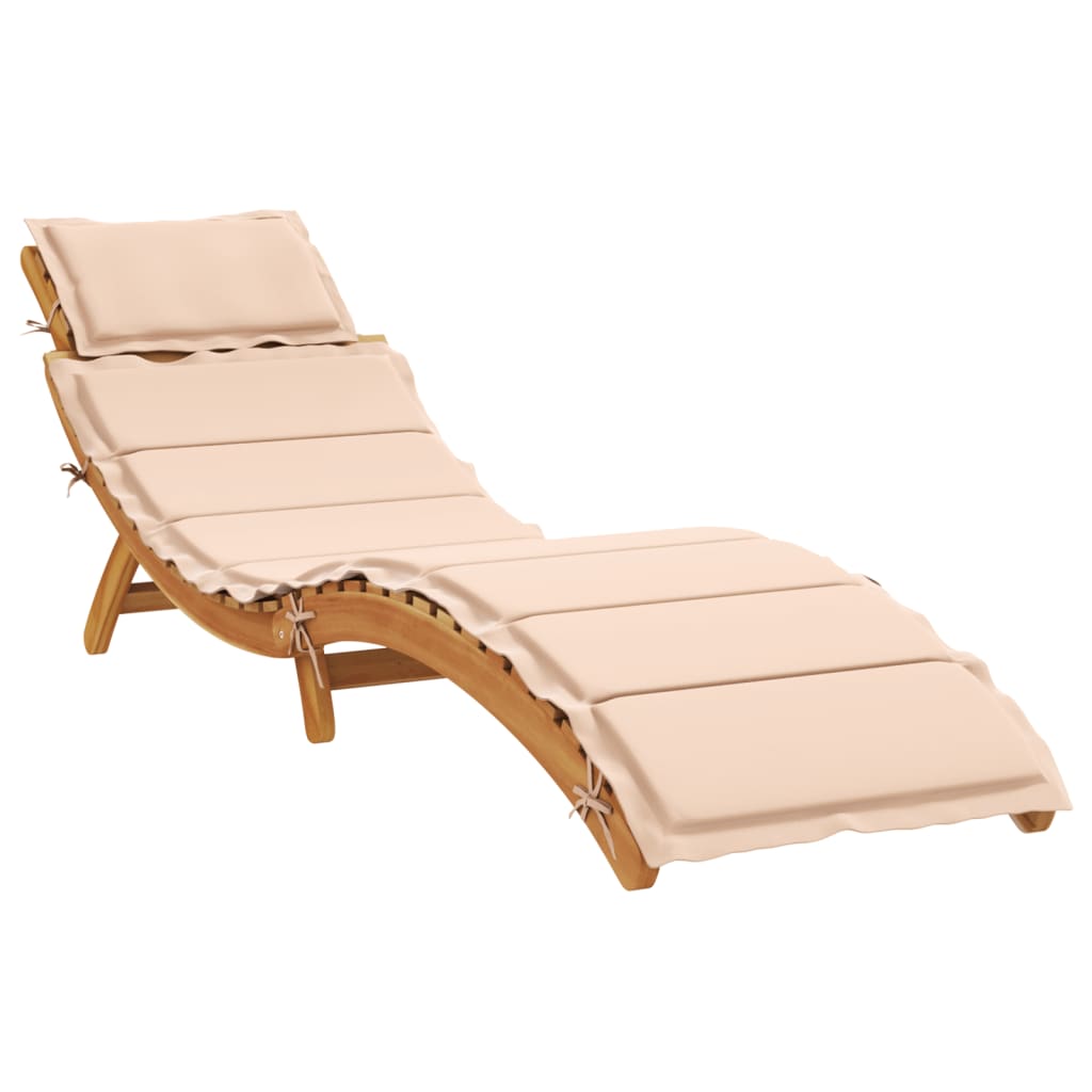 Liggestol Massivt Akacietræ Beige