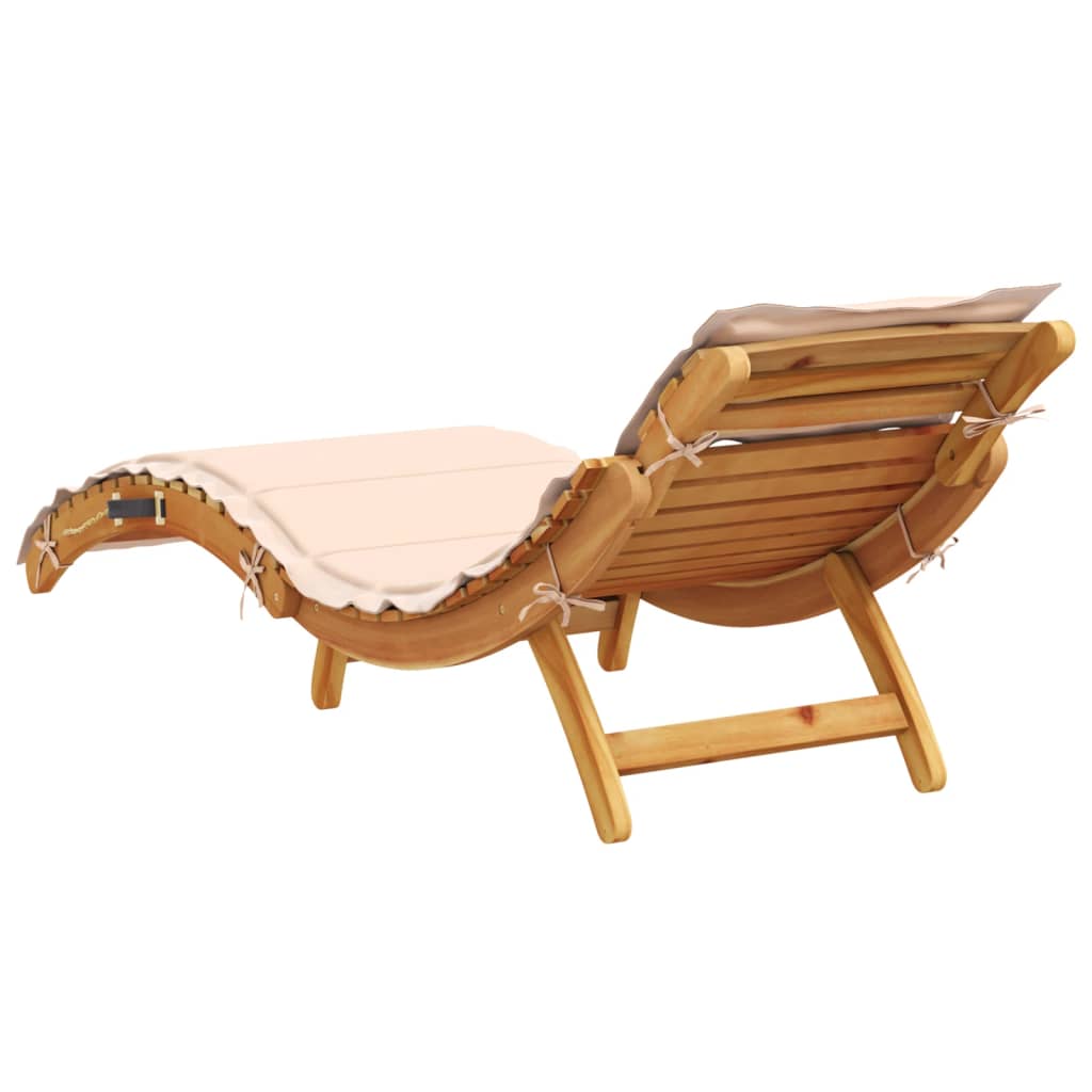 Liggestol Massivt Akacietræ Beige