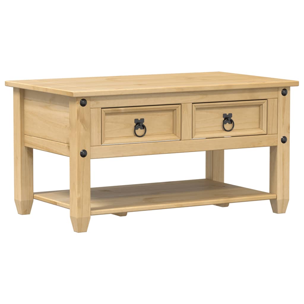 sofabord med skuffer Corona 85x50x45 cm massivt fyrretræ