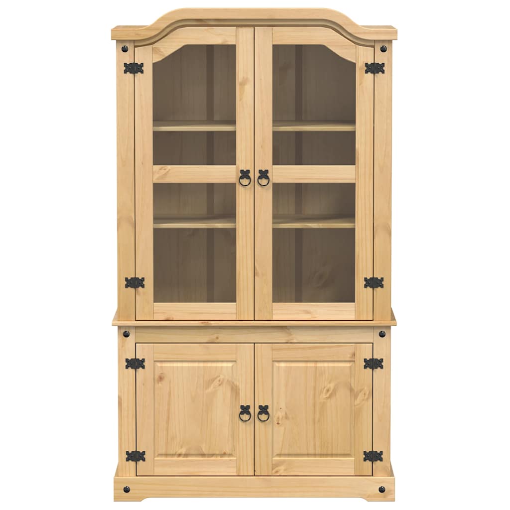 glasskab Corona 103,5x42x180 cm massivt fyrretræ