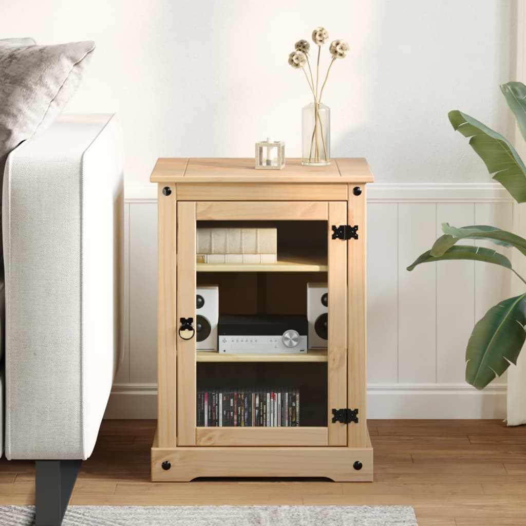 hi-fi-skab Corona 60x50x82 cm massivt fyrretræ