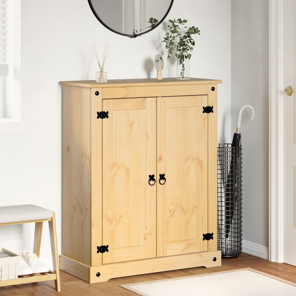 skoskab Corona 86x38,5x108 cm massivt fyrretræ