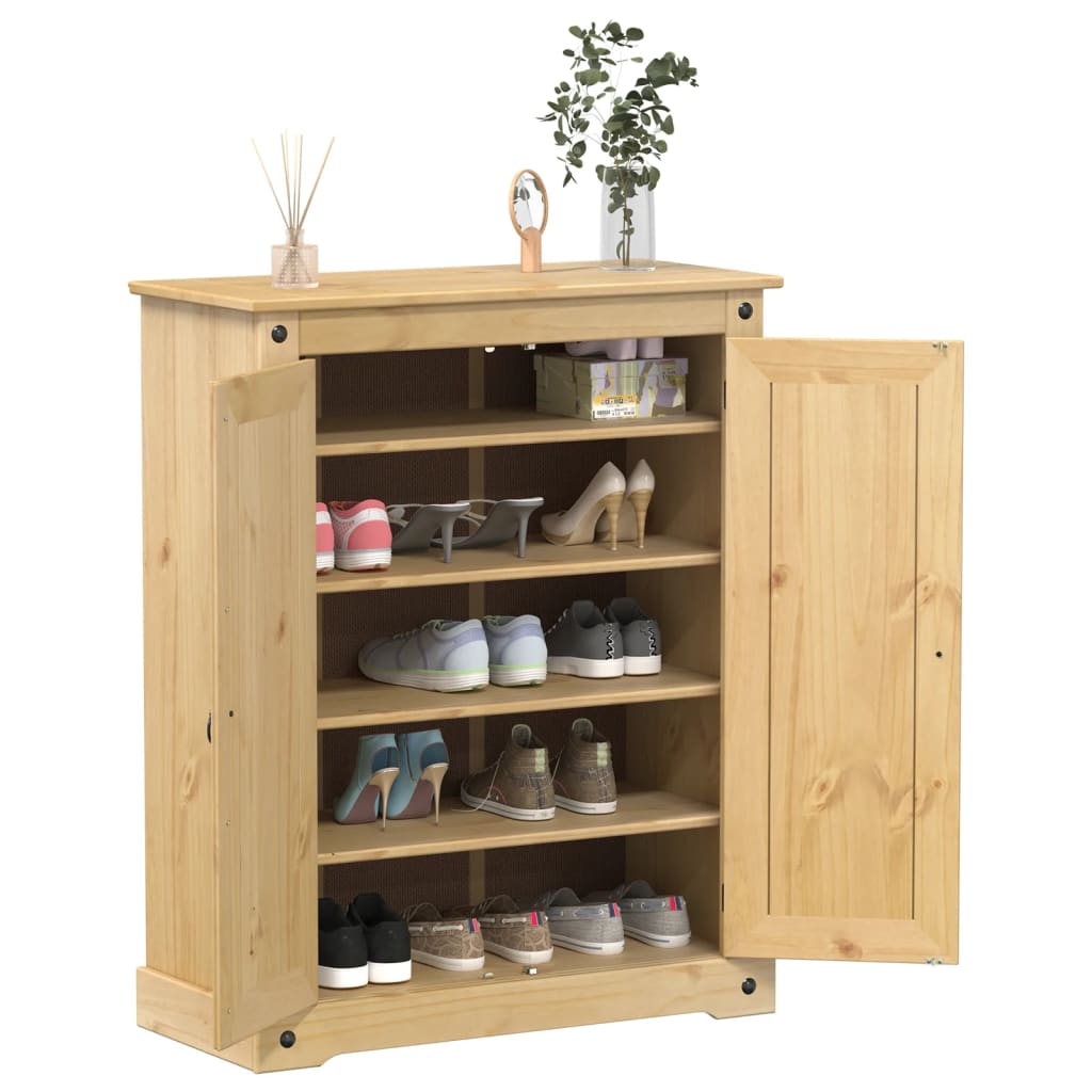 skoskab Corona 86x38,5x108 cm massivt fyrretræ