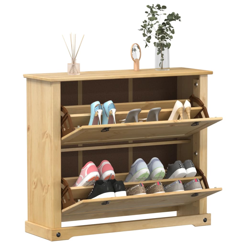 skoskab Corona 99x32x85 cm massivt fyrretræ