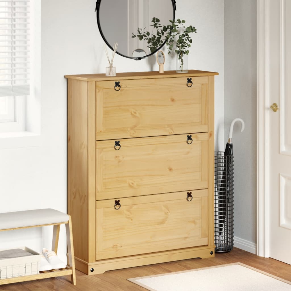 skoskab Corona 99x32x124,5 cm massivt fyrretræ