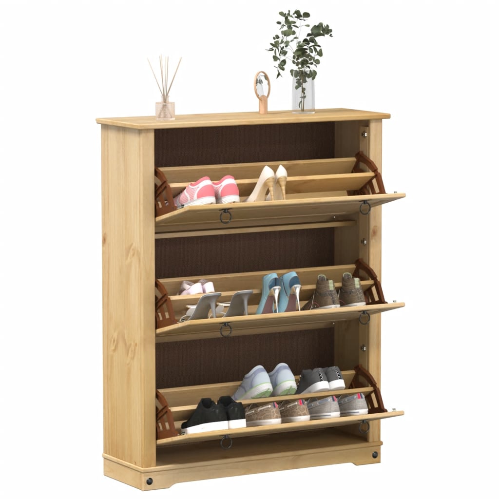 skoskab Corona 99x32x124,5 cm massivt fyrretræ
