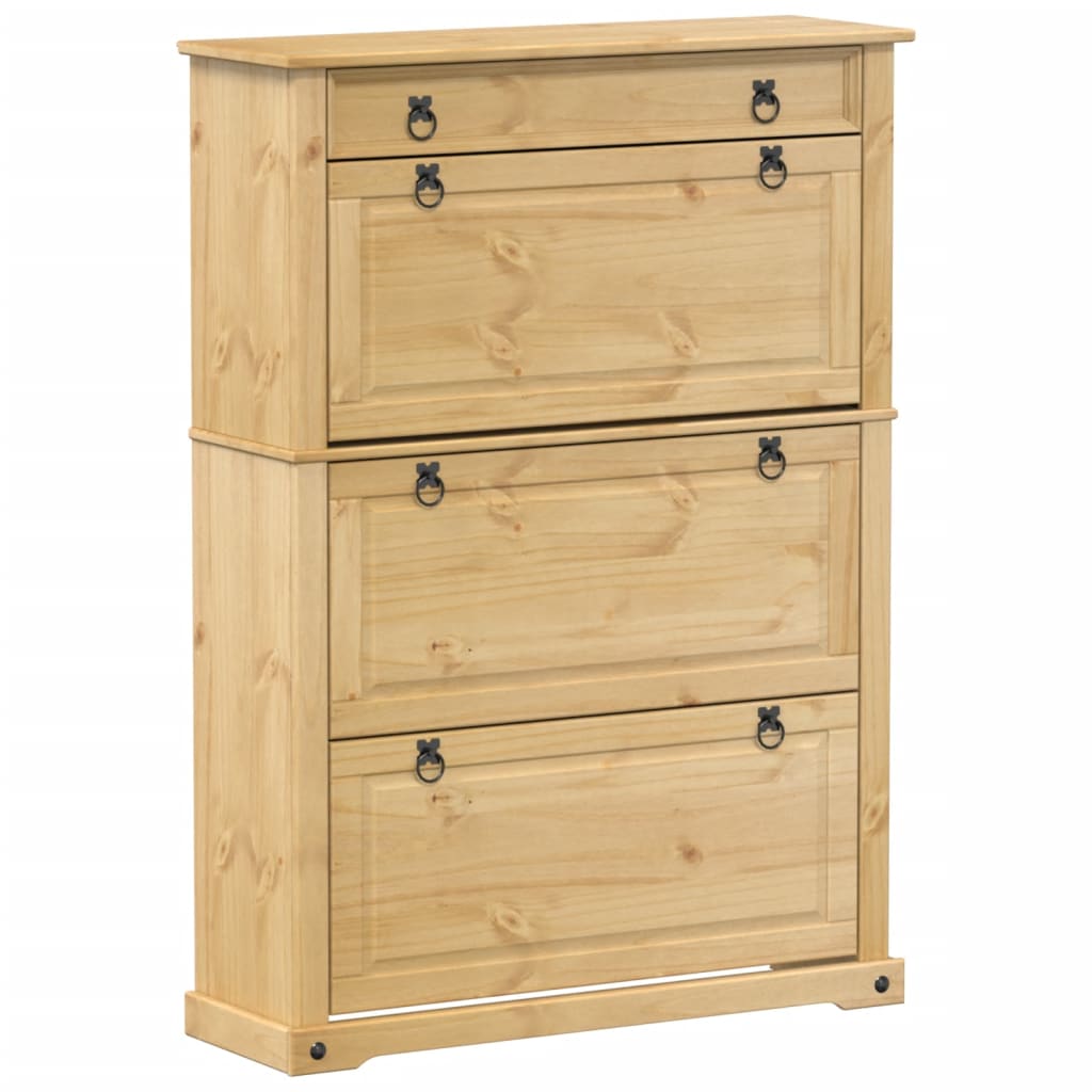 skoskab Corona 99x32x138 cm massivt fyrretræ