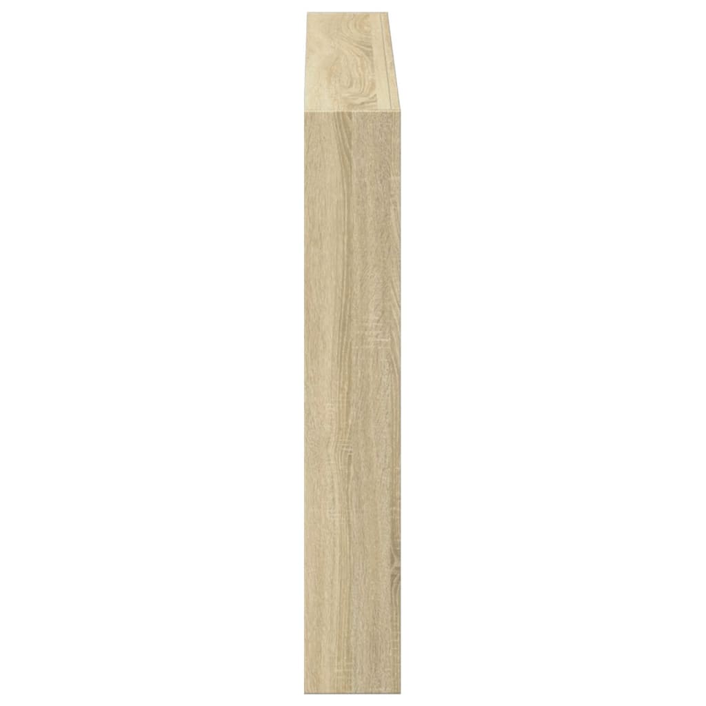 sengegavl med opbevaring og LED-lys 100x17x102 cm sonoma-eg