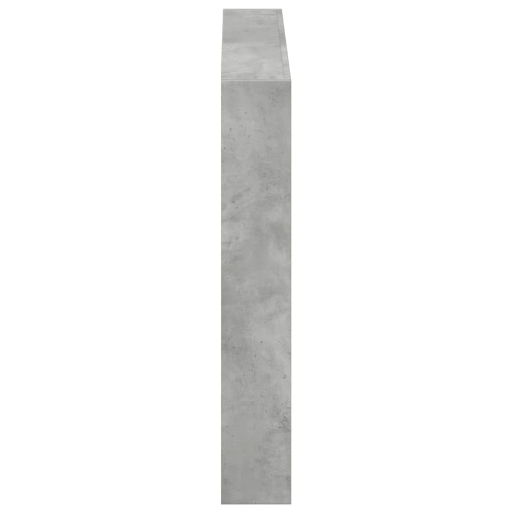 sengegavl med opbevaring og LED-lys 100x17x102 cm betongrå