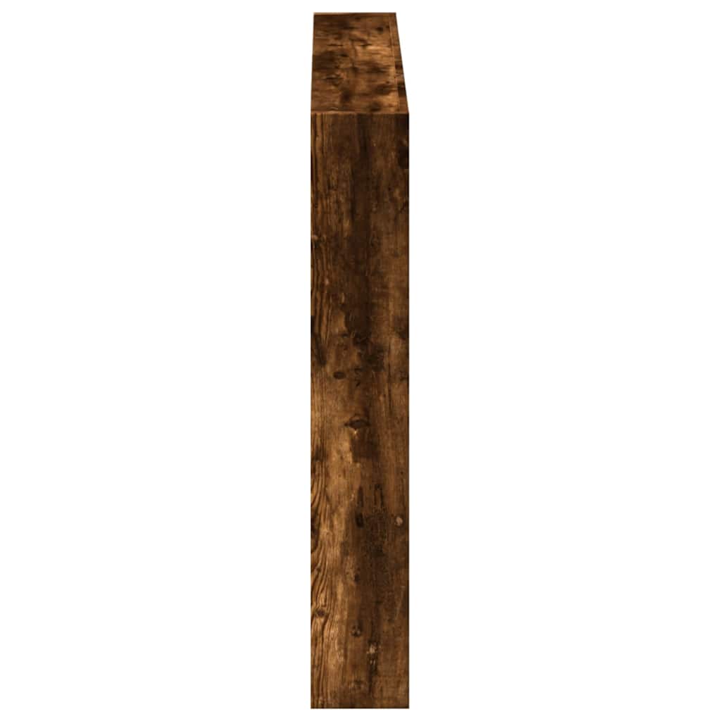 sengegavl med opbevaring og LED-lys 100x17x102 cm røget eg