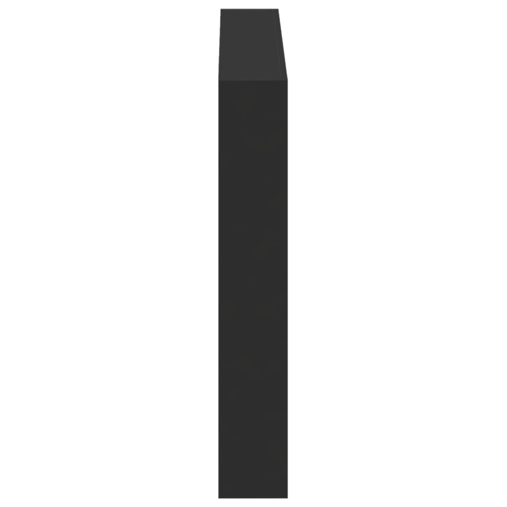 sengegavl med opbevaring og LED-lys 120x17x102 cm sort
