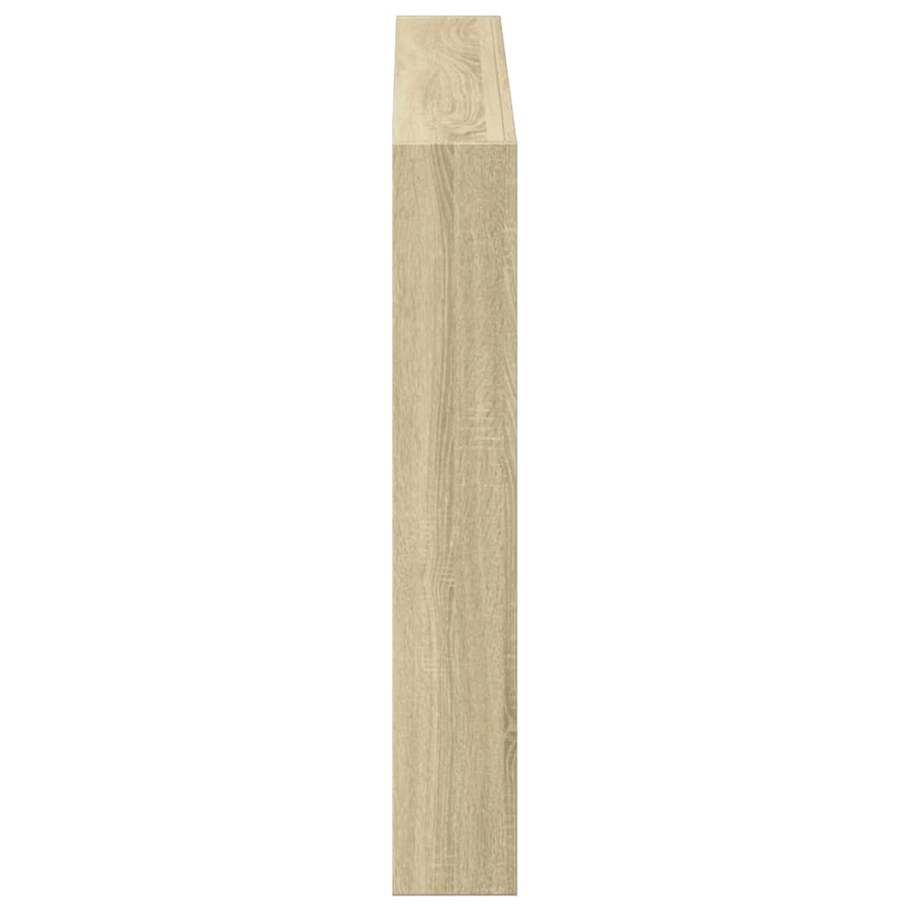 sengegavl med opbevaring og LED-lys 120x17x102 cm sonoma-eg