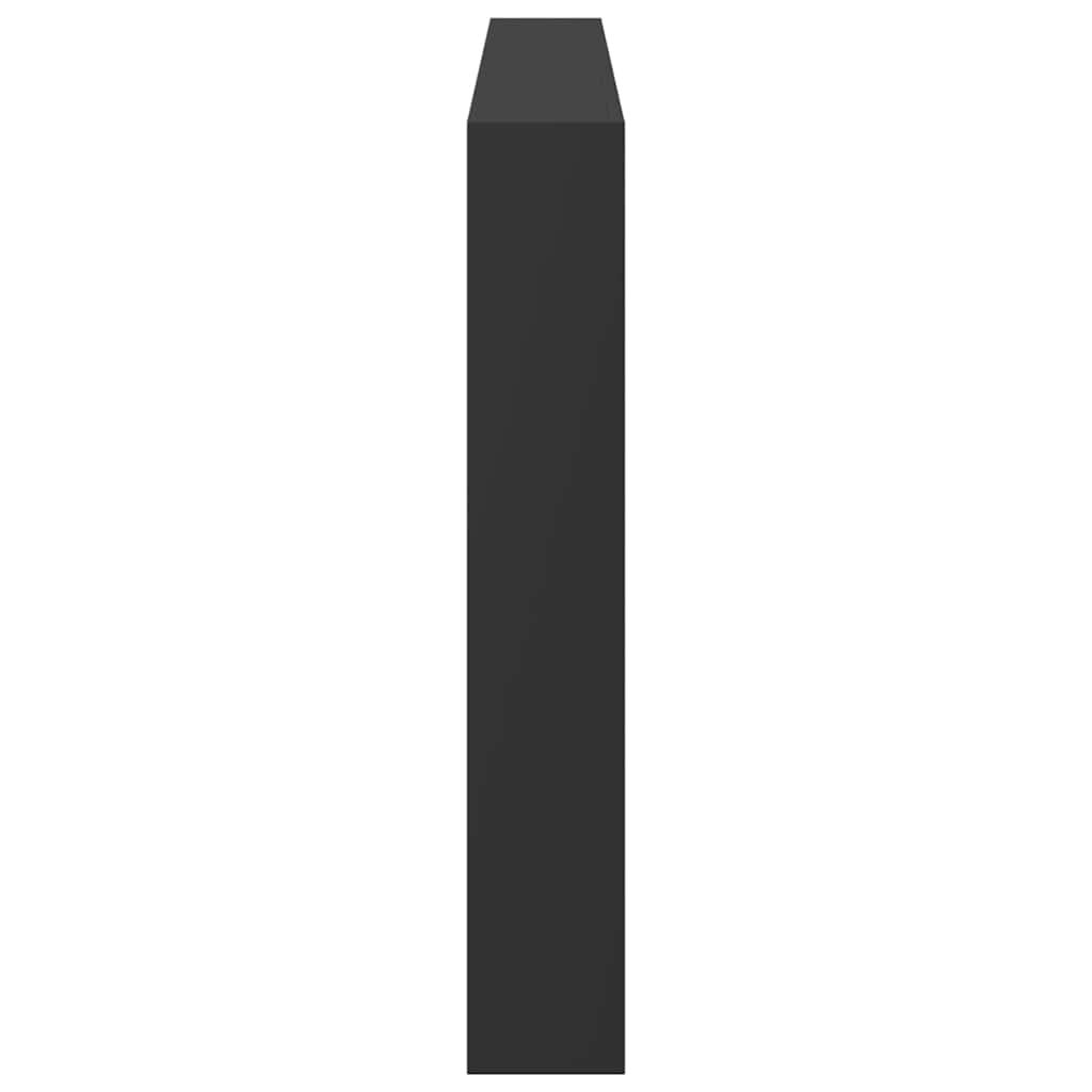 sengegavl med opbevaring og LED-lys 180x17x102 cm sort
