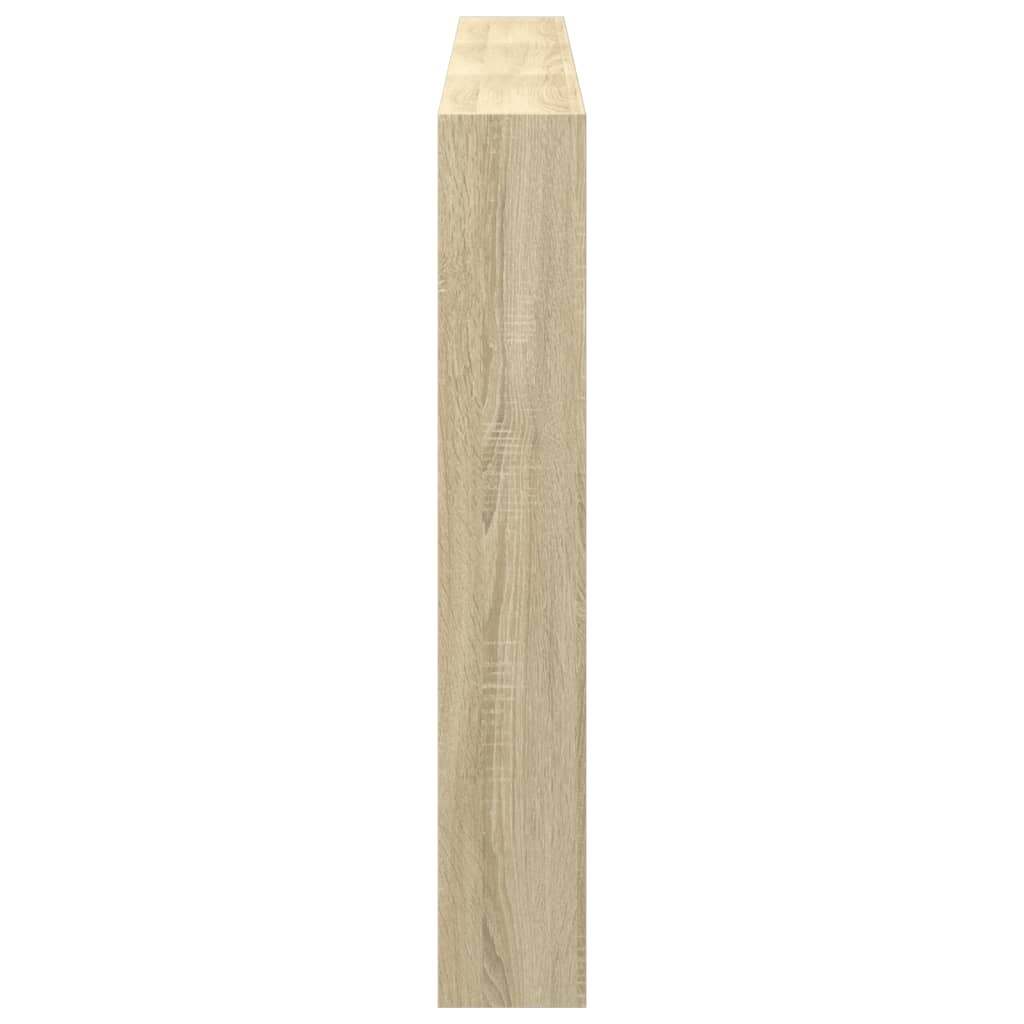 sengegavl med opbevaring og LED-lys 180x17x102 cm sonoma-eg