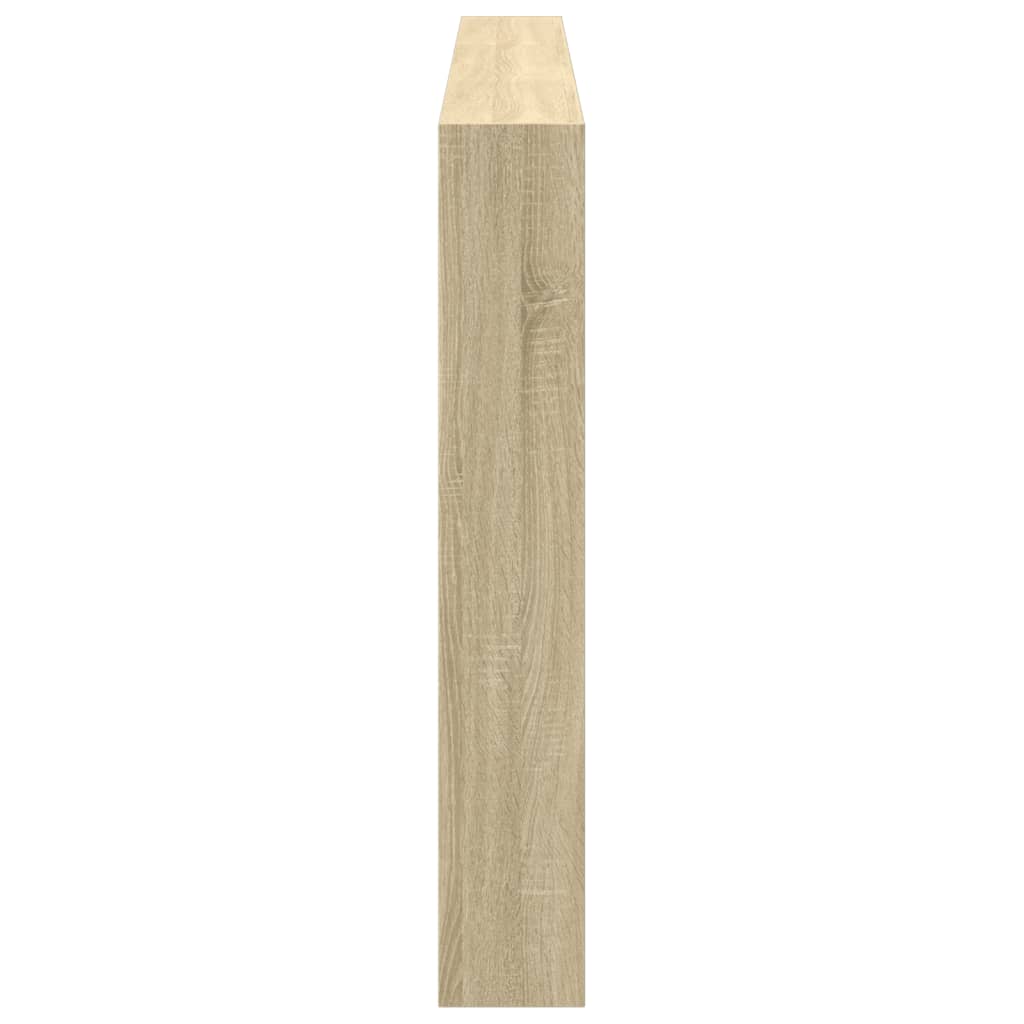 sengegavl med opbevaring og LED-lys 200x17x102 cm sonoma-eg