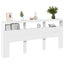 sengegavl med opbevaring og LED-lys 220x17x102 cm hvid