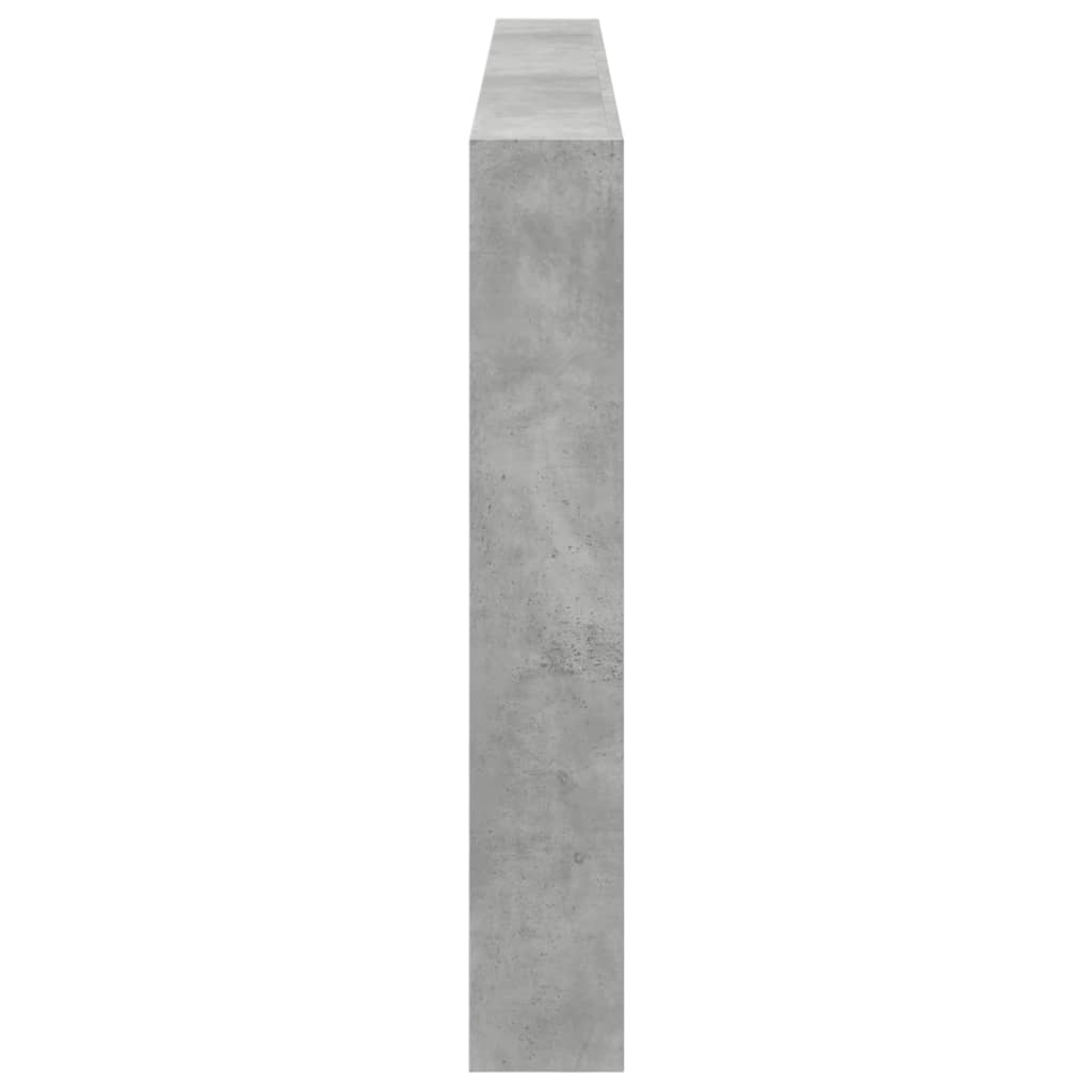 sengegavl med opbevaring og LED-lys 220x17x102 cm betongrå