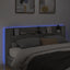 sengegavl m. opbevaring og LED-lys 220x16,5x103,5 cm grå sonoma