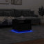 sofabord med LED-lys 50x49x40 cm sort