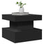 sofabord med LED-lys 50x50x40 cm sort