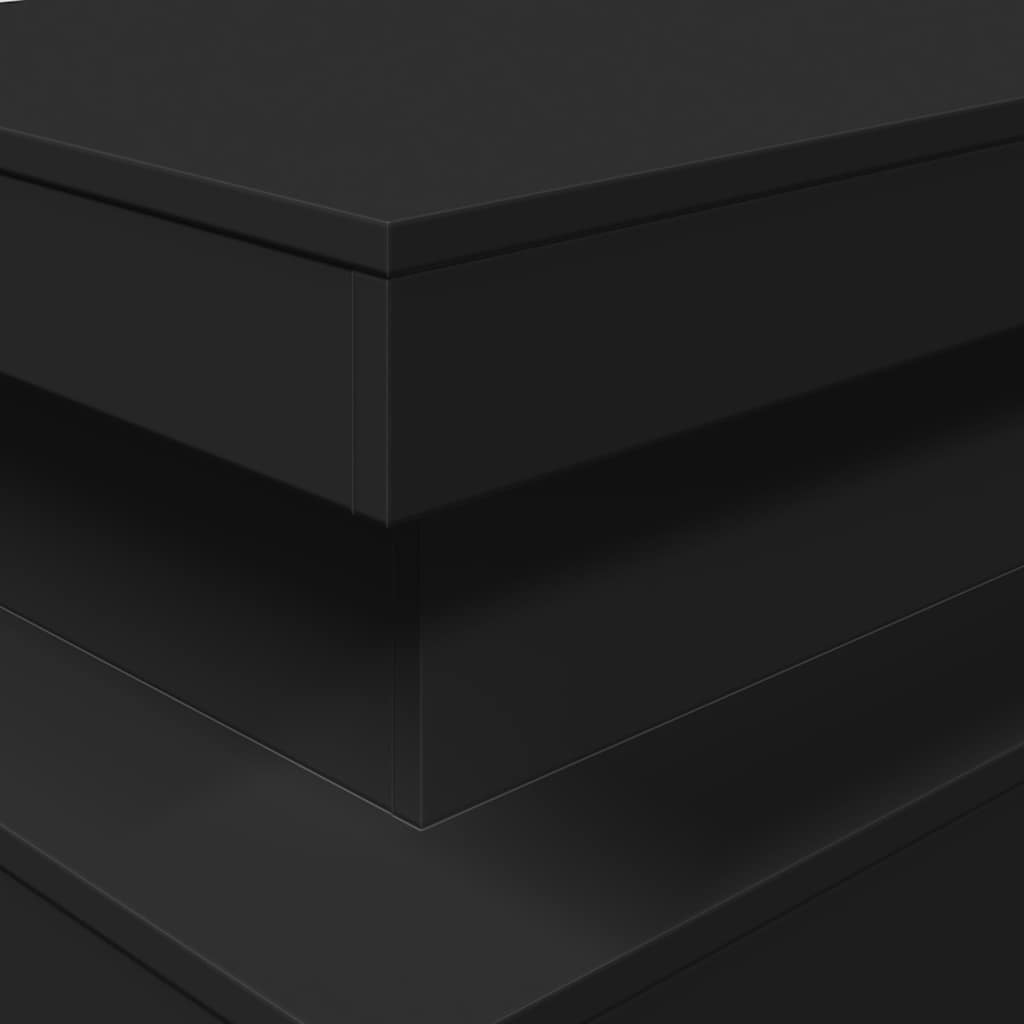 sofabord med LED-lys 90x50x40 cm sort