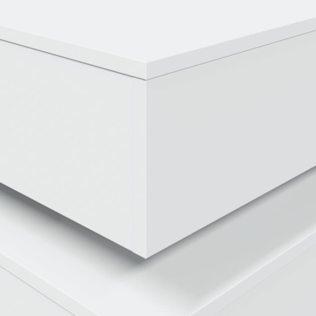 sofabord med LED-lys 50x50x40 cm hvid