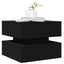 sofabord med LED-lys 50x50x40 cm sort