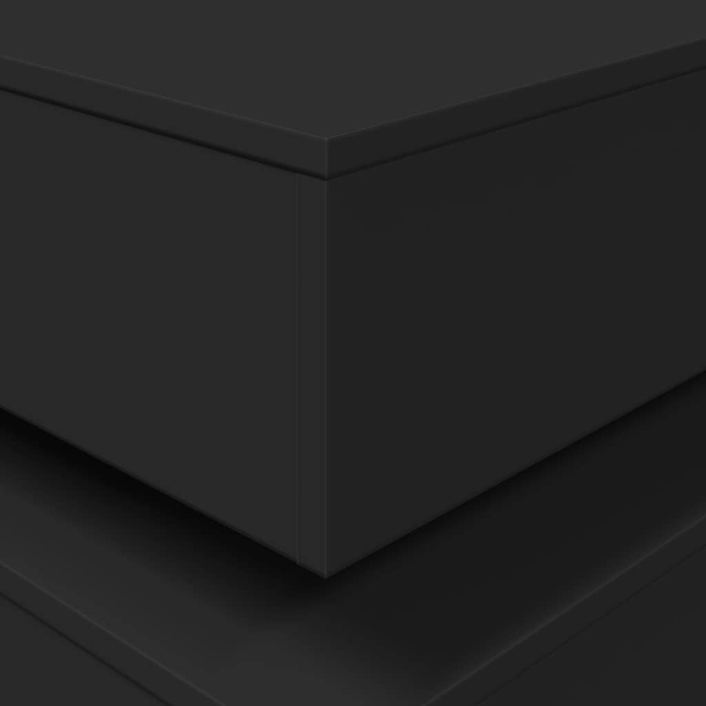 sofabord med LED-lys 50x50x40 cm sort