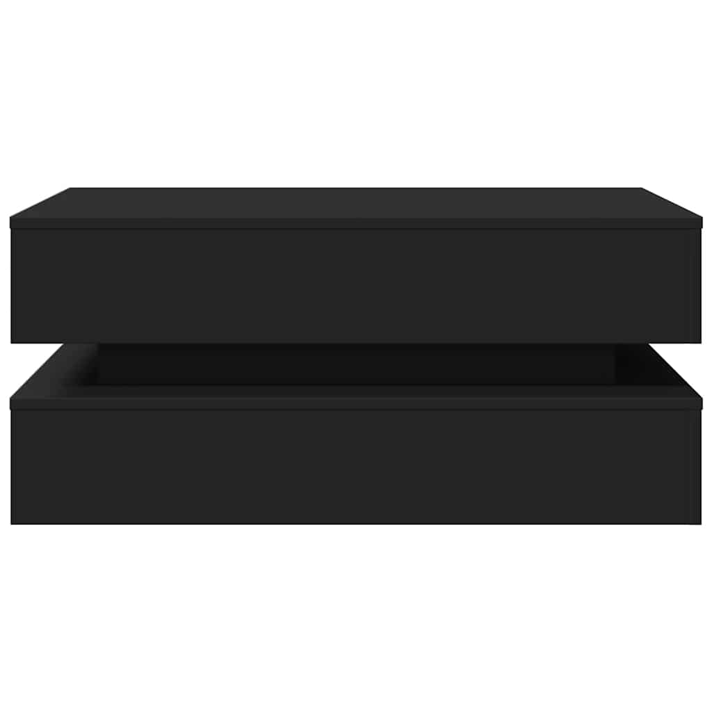 sofabord med LED-lys 90x50x40 cm sort