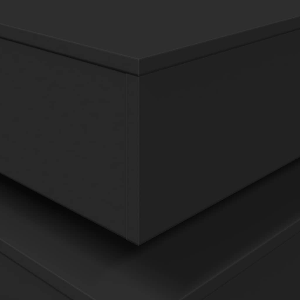 sofabord med LED-lys 90x50x40 cm sort