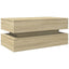 sofabord med LED-lys 90x50x40 cm sonoma-eg
