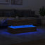 sofabord med LED-lys 90x50x40 cm brun egetræsfarve