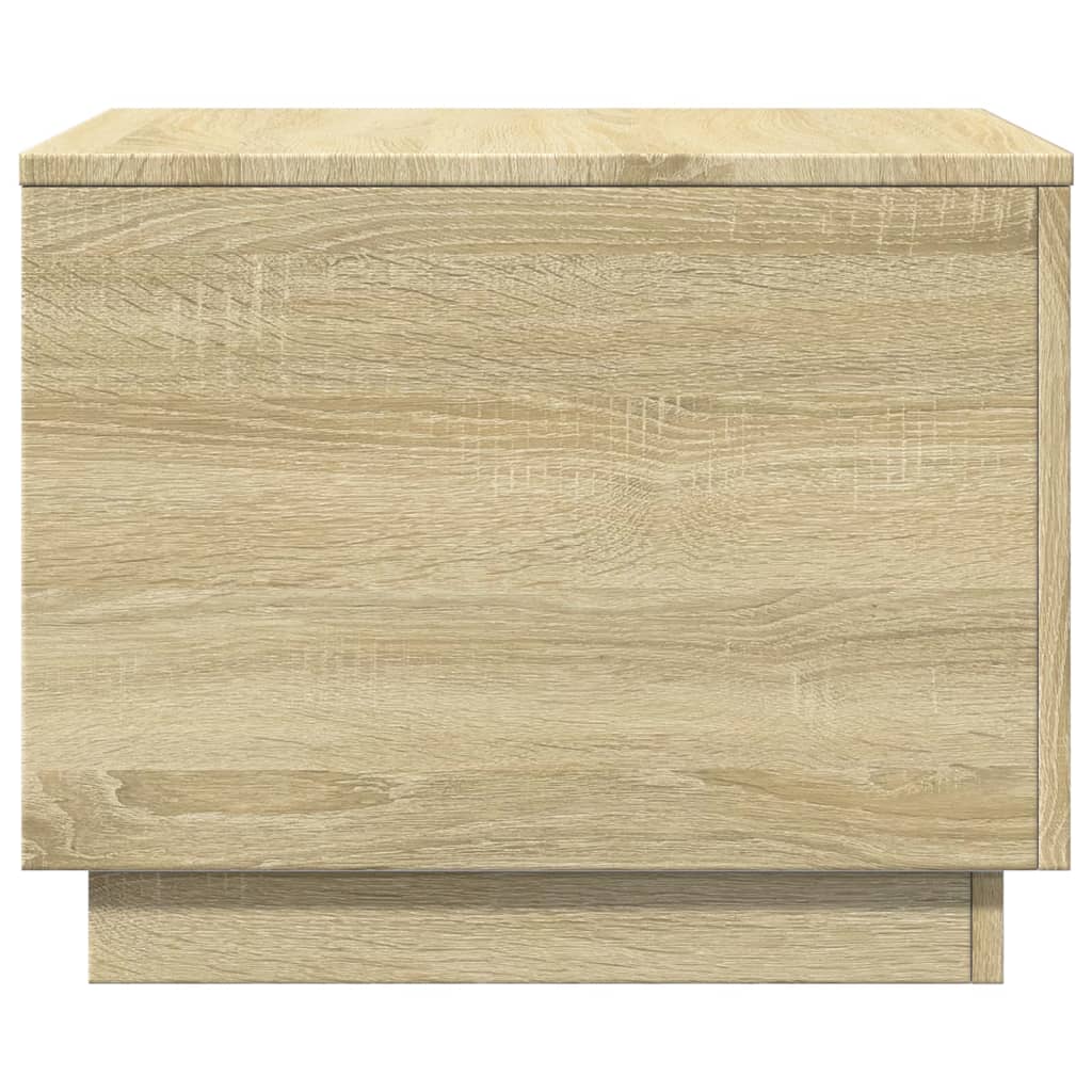 sofabord med LED-lys 50x50x40 cm sonoma-eg