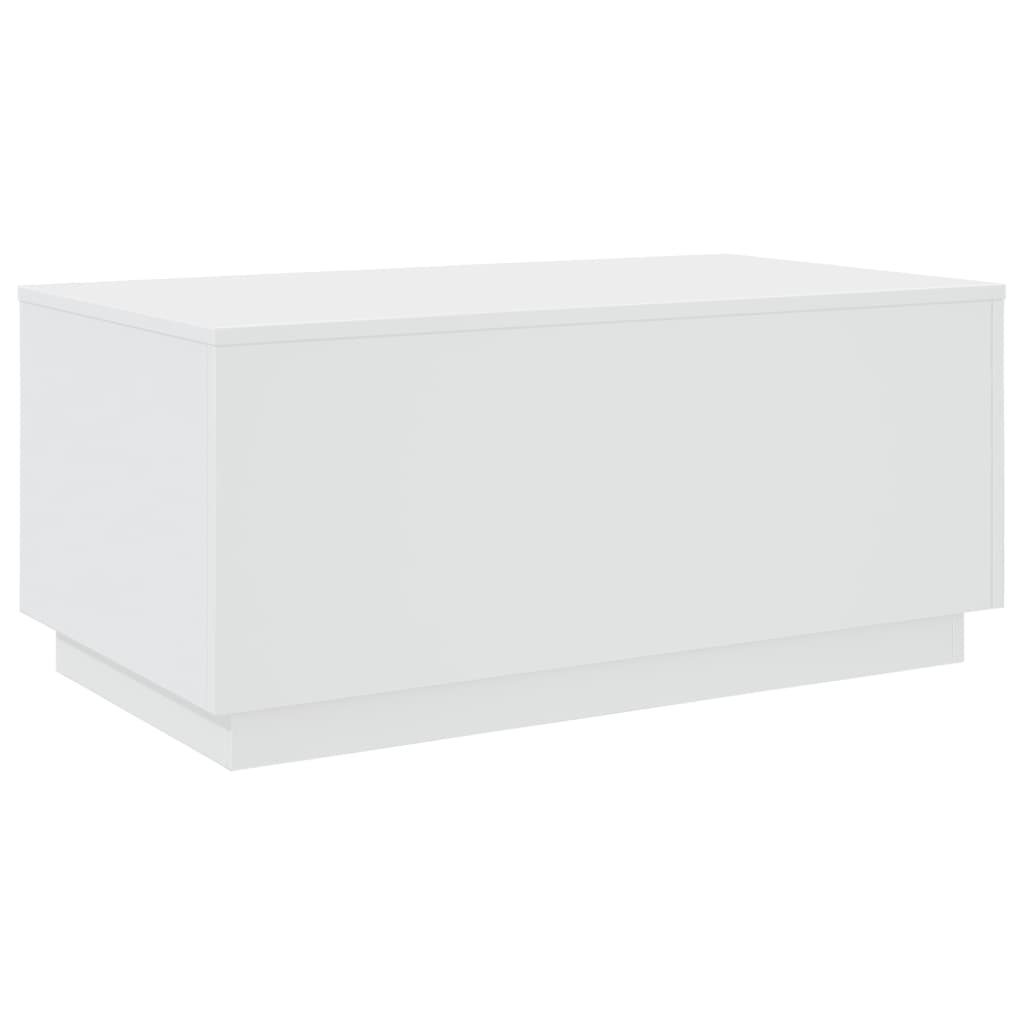 sofabord med LED-lys 90x50x40 cm hvid