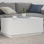 sofabord med LED-lys 90x50x40 cm hvid