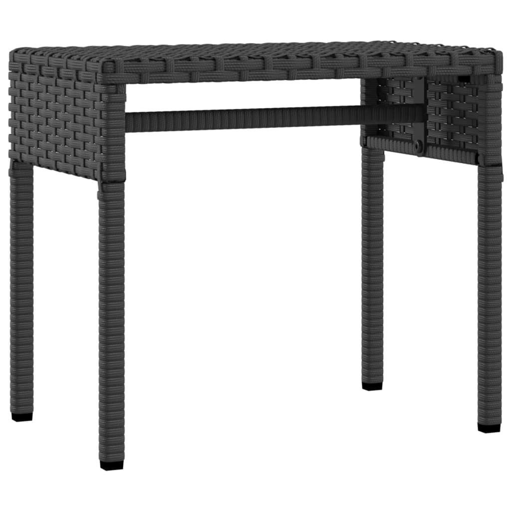 liggestol med baldakin og bord sort polyrattan