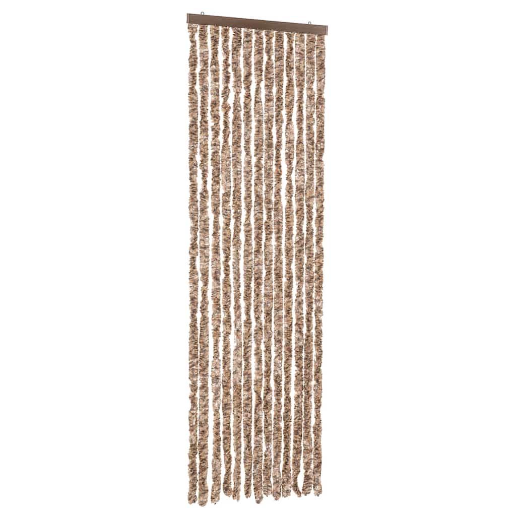flueforhæng 56x185 cm chenille beige og mørkebrun